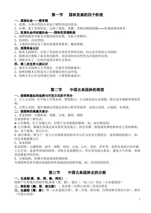 中外园林史内容提要