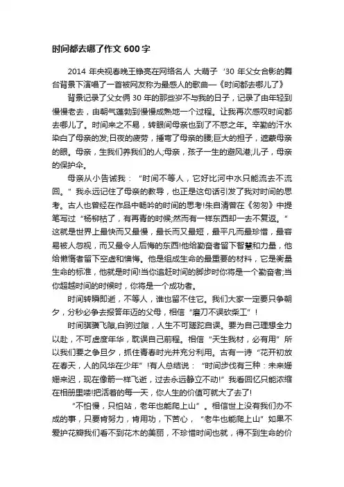 时间都去哪了作文600字