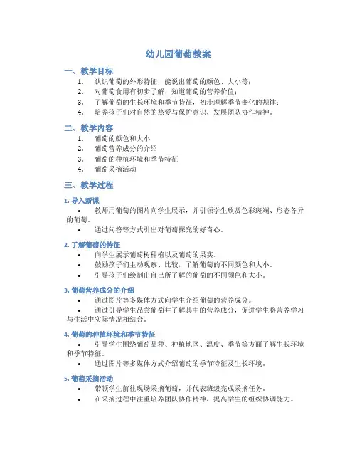 幼儿园葡萄教案