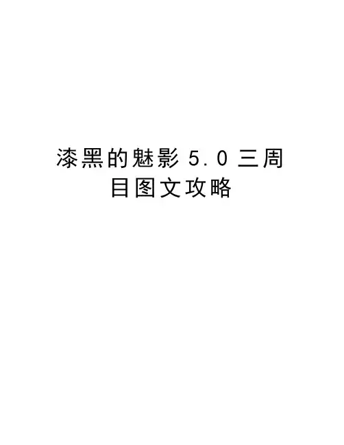 漆黑的魅影5.0三周目图文攻略电子教案