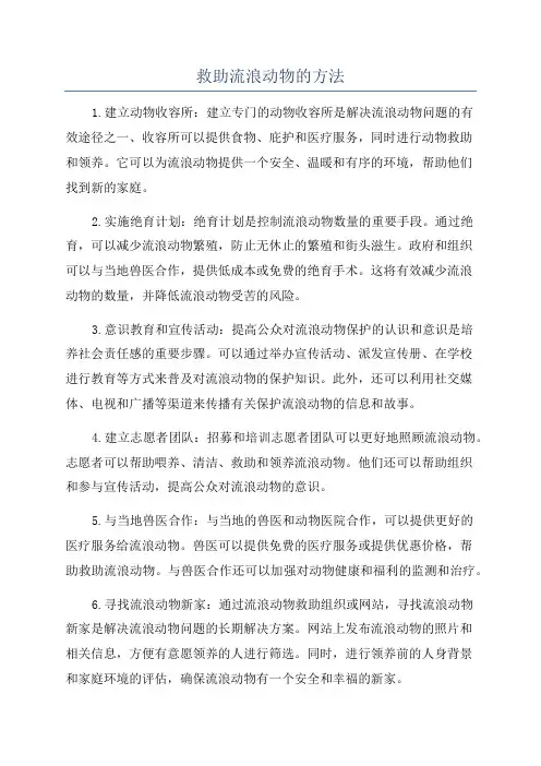 救助流浪动物的方法