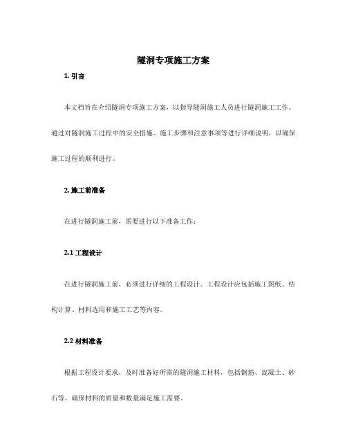 隧洞专项施工方案