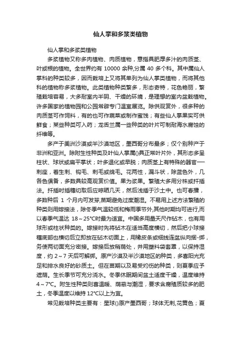 仙人掌和多浆类植物
