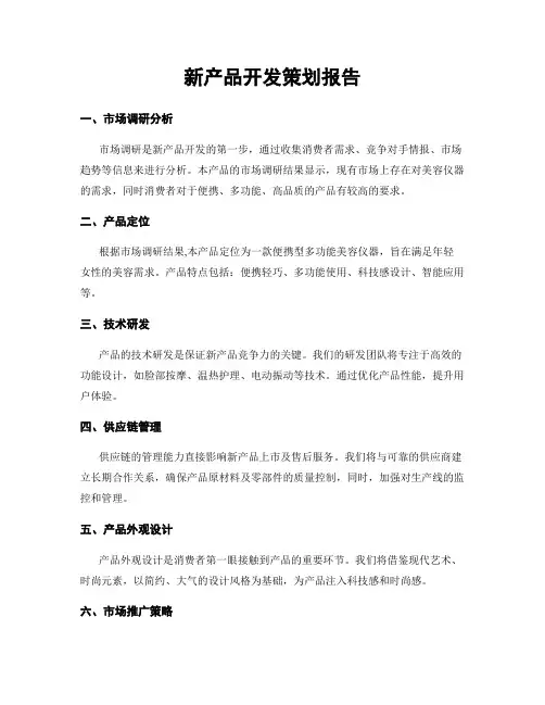新产品开发策划报告