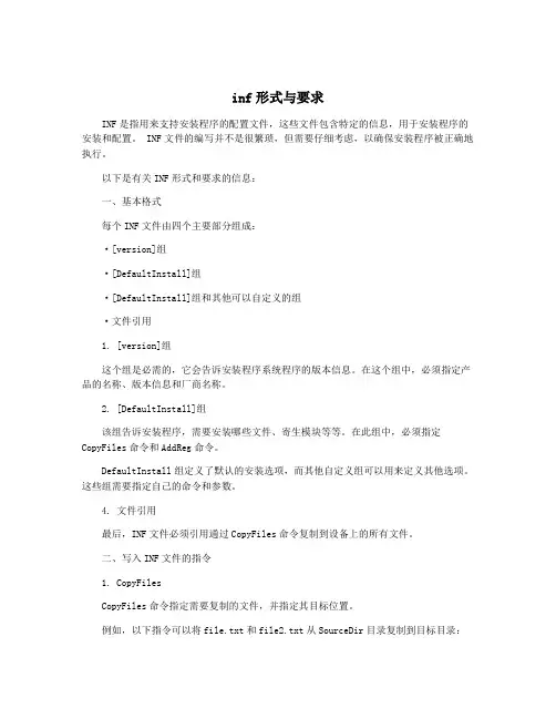 inf形式与要求