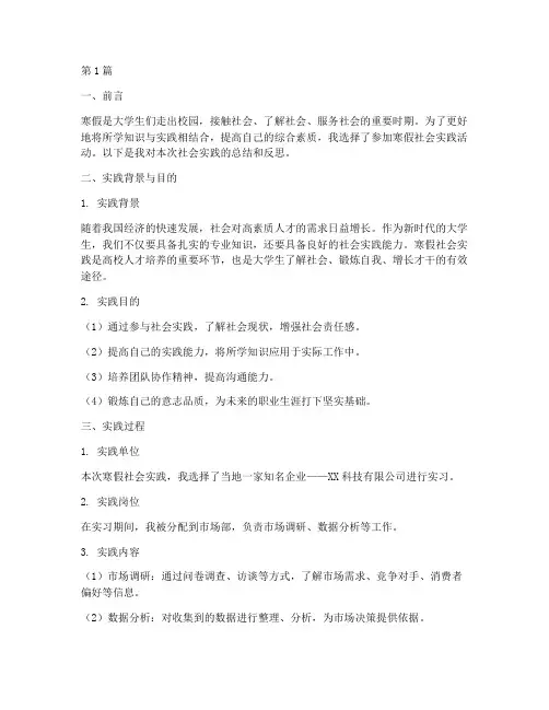 寒假大学生社会实践报告(2篇)
