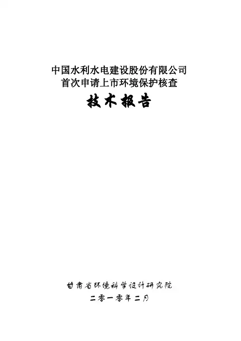 中国水利水电建设股份有限公司技术报告