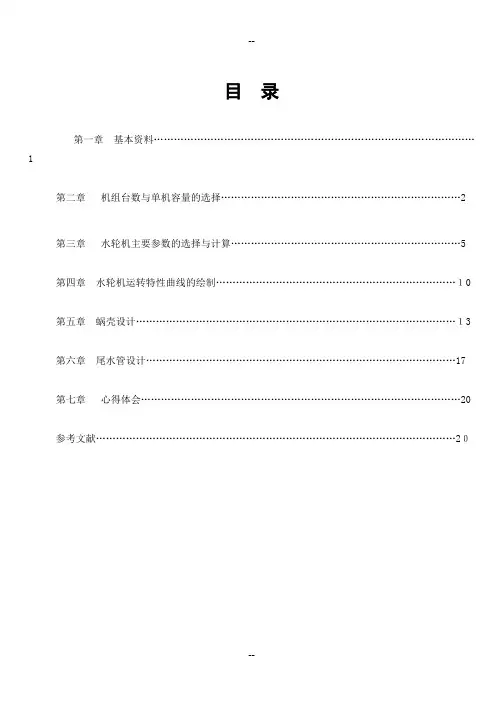 水轮机课程设计
