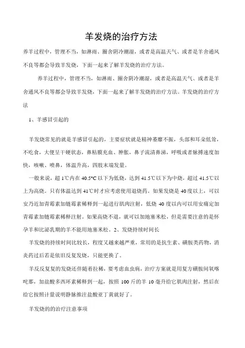 羊发烧的治疗方法