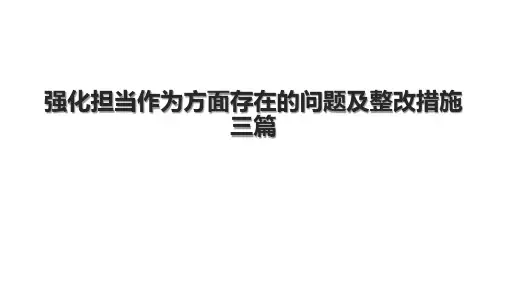 强化担当作为方面存在的问题及整改措施三篇