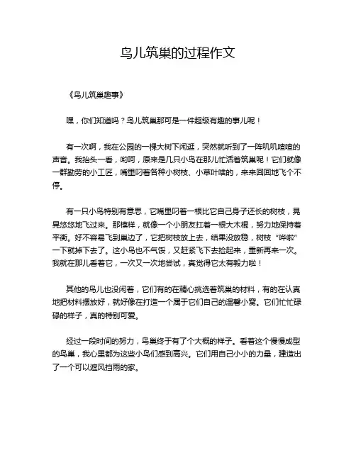 鸟儿筑巢的过程作文