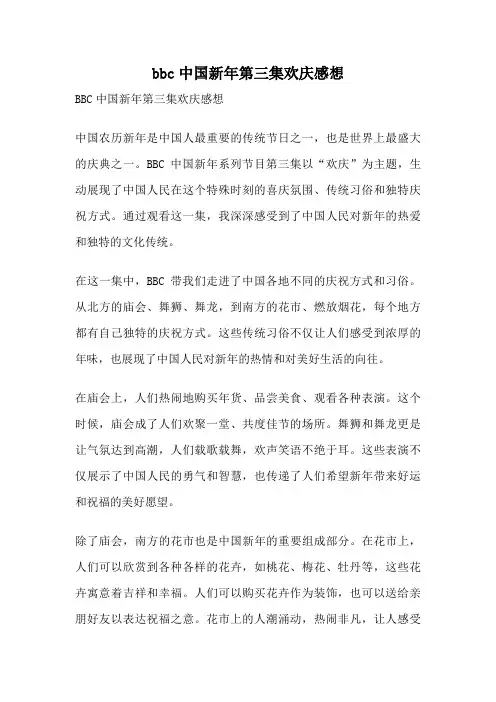 bbc中国新年第三集欢庆感想