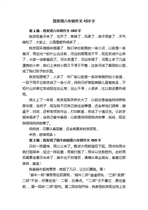 我发现六年级作文450字