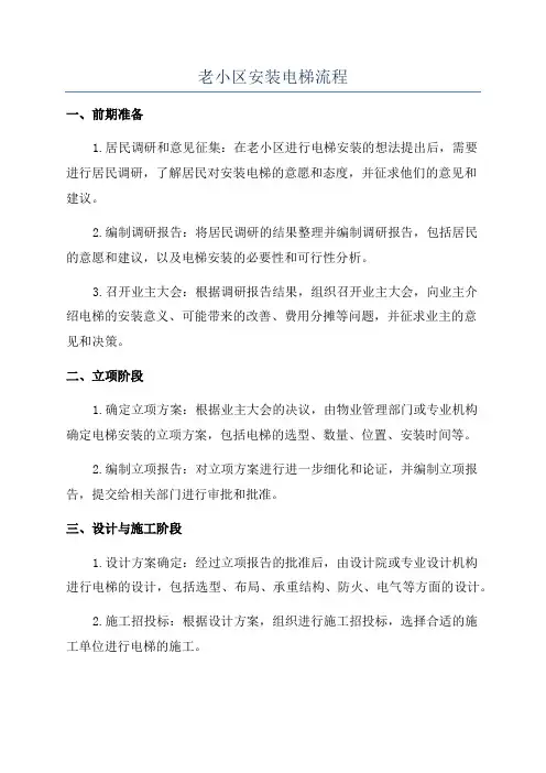 老小区安装电梯流程
