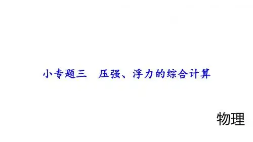 2019年中考物理总复习课件小专题三-压强、浮力的综合计算-(PPT)