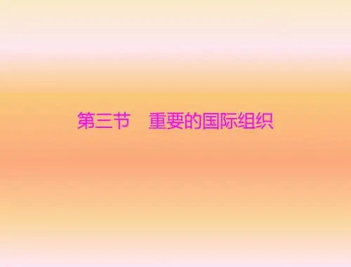 地理：5.3《重要的国际组织》优化训练课件(湘教版七年级上)