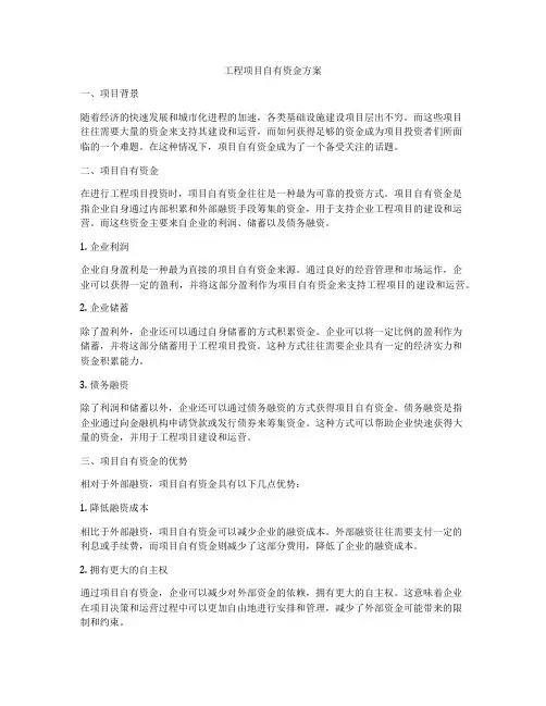 工程项目自有资金方案