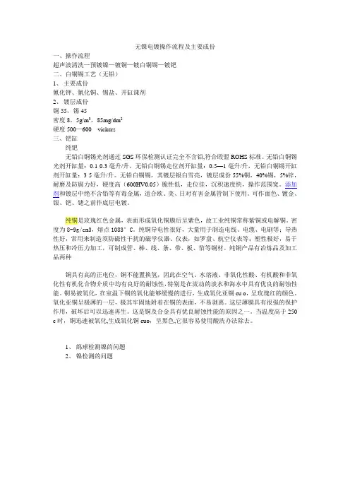 无镍电镀工艺流程