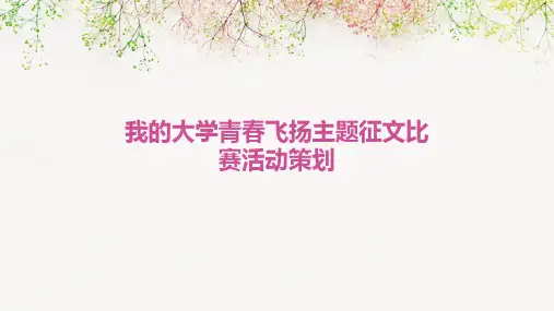 我的大学青春飞扬主题征文比赛活动策划PPT