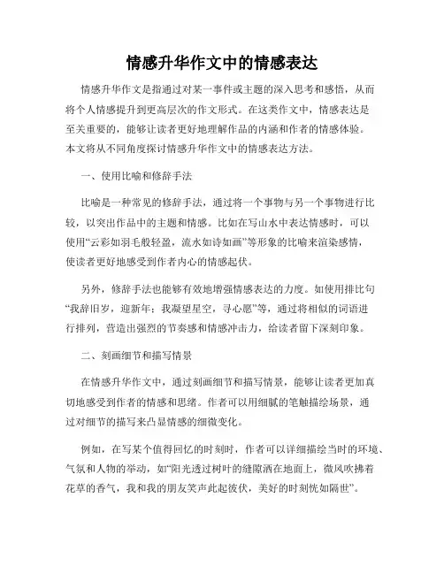 情感升华作文中的情感表达