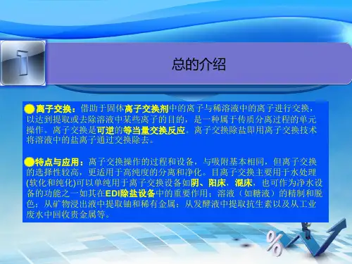 离子交换除盐简介