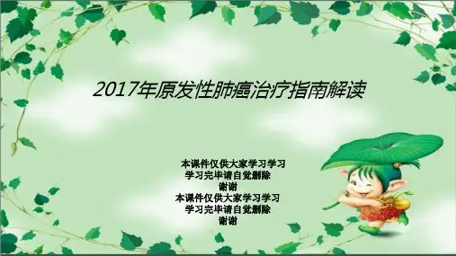 2017年原发性肺癌治疗指南解读