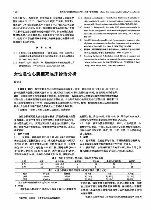 女性急性心肌梗死临床诊治分析