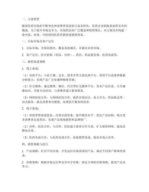 医药营销渠道销售方案