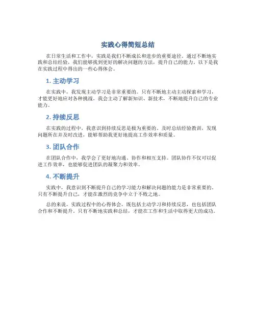 实践心得简短总结