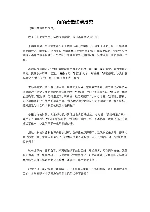 角的度量课后反思
