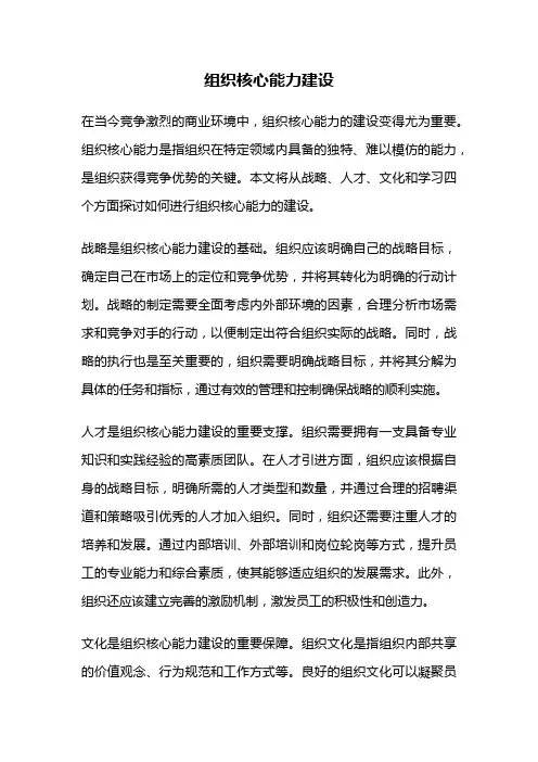 组织核心能力建设