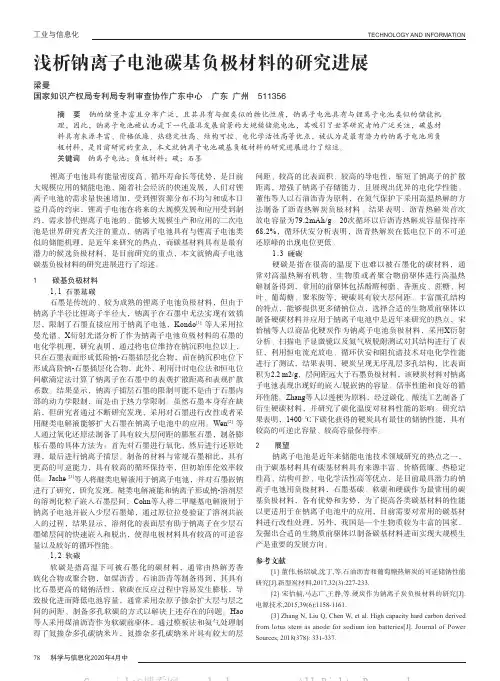 浅析钠离子电池碳基负极材料的研究进展