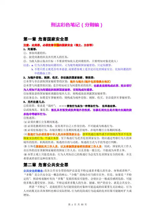 刑法彩色笔记-分则