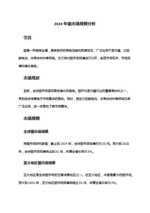 2024年铟市场规模分析