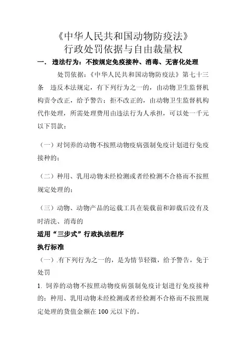 中华人民共和国动物防疫法自由裁量权【最新精选】