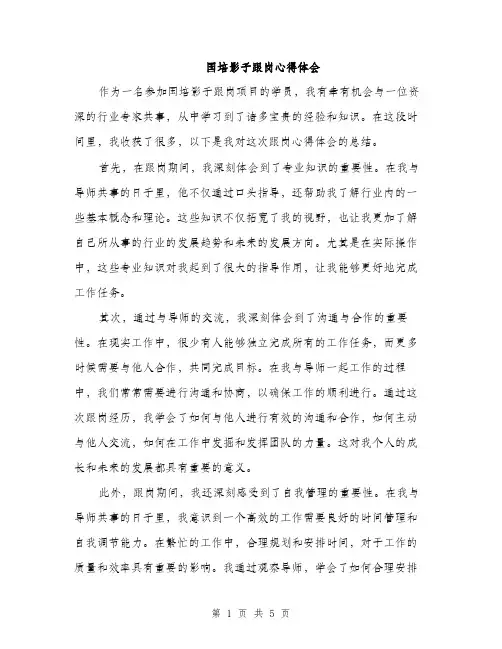 国培影子跟岗心得体会（2篇）