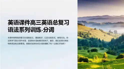 英语课件高三英语总复习语法系列训练-分词