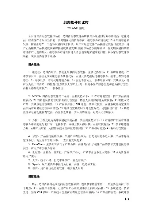 组态软件的比较
