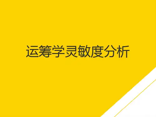 运筹学灵敏度分析(最全版)PTT文档