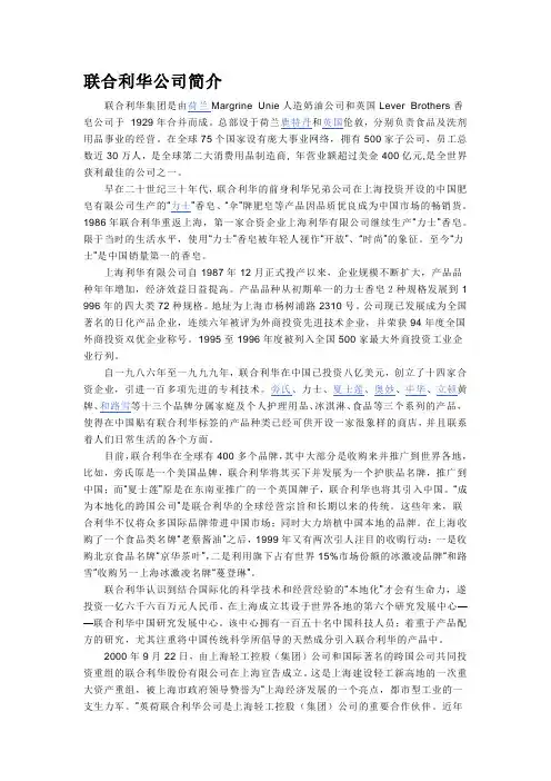 联合利华公司优势分析