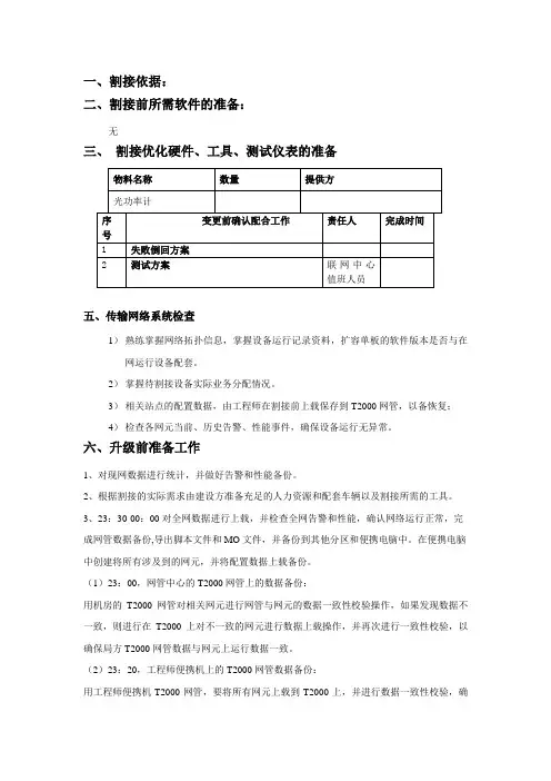 割接详细步骤