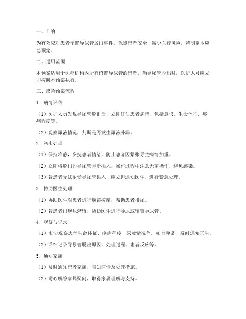 留置导尿脱出应急预案
