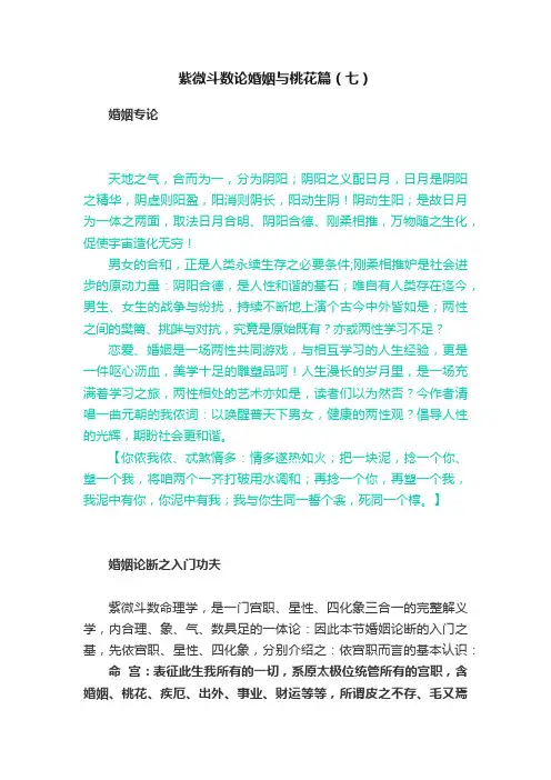 紫微斗数论婚姻与桃花篇（七）