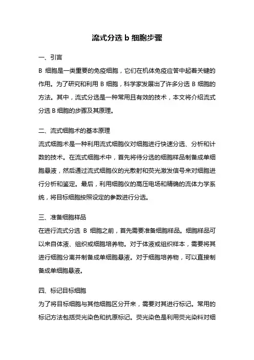 流式分选b细胞步骤