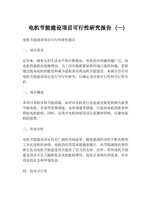 电机节能建设项目可行性研究报告 (一)