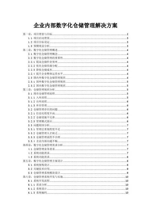 企业内部数字化仓储管理解决方案