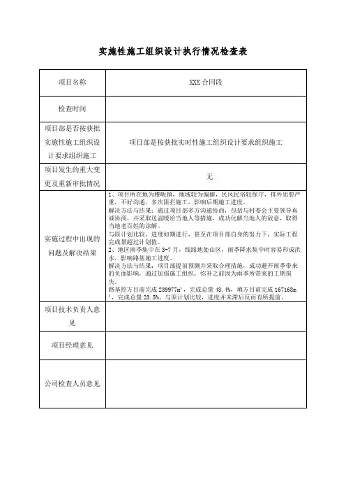 施组执行情况检查表