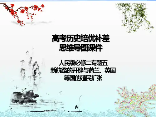 高考历史培优补差思维导图课件：人民版必修二专题五新航路的开辟与荷兰、英国等国的殖民扩张