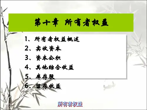 所有者权益 PPT课件