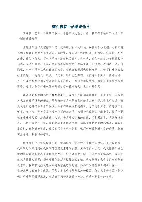 藏在青春中的精彩作文